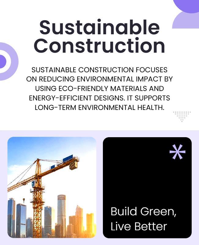 Sustainable Construction Awareness Poster Template