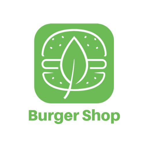 Sustainable Green Burger Shop Design Highlighting Fresh Ingredients Logo Template