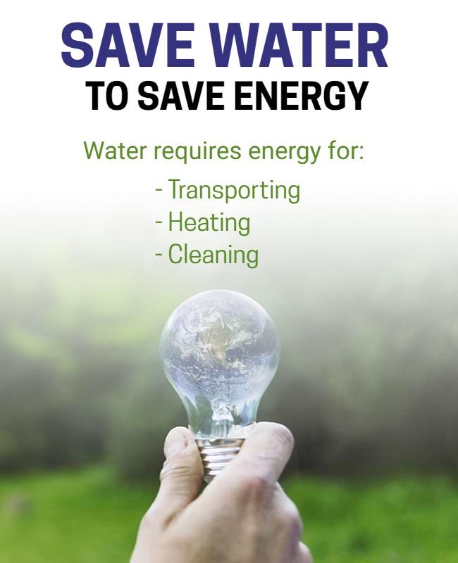 Sustainable Green Energy Conservation Awareness Poster Template