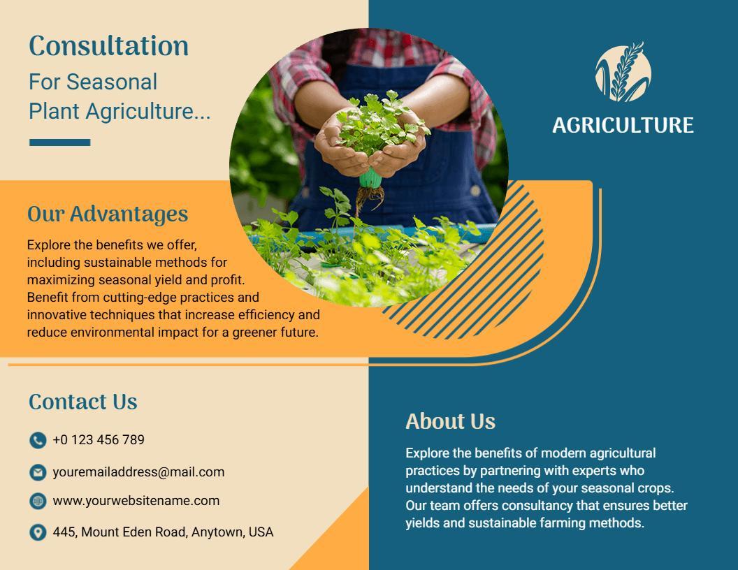 Sustainable Plant Agriculture Consultation Services Brochure Template