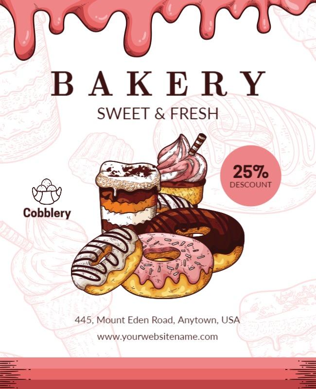 Sweet and Fresh Bakery Promotion Flyer Template