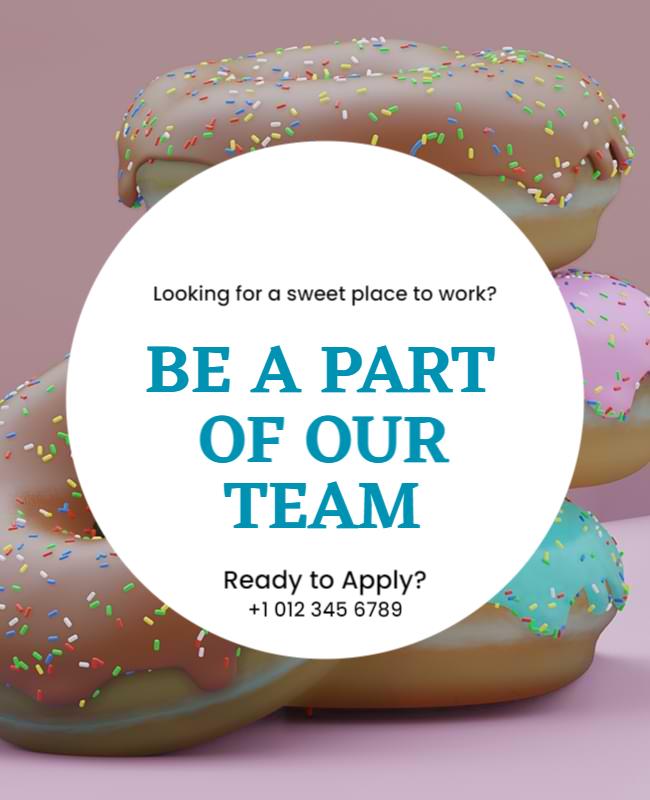 Sweet Bakery Job Recruitment Flyer Template