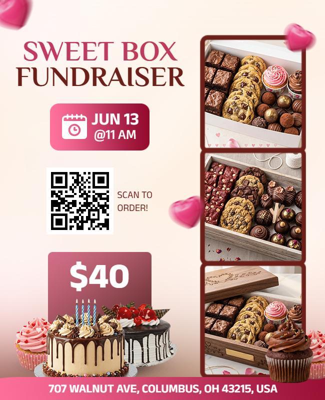 Sweet Box Fundraiser Event Flyer Template