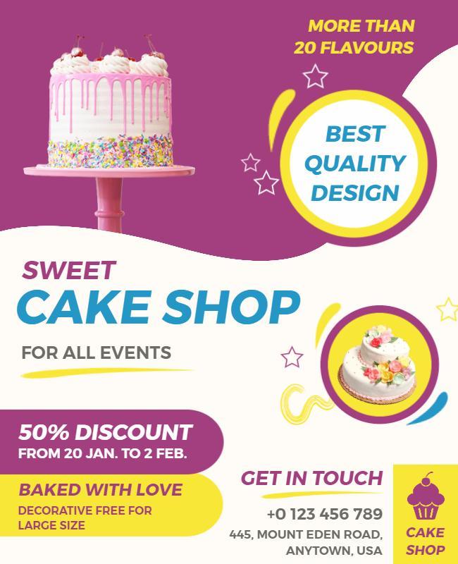 Sweet Cake Shop Promotional Flyer Template