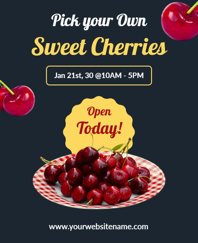 Sweet Cherry Picking Event Flyer Template