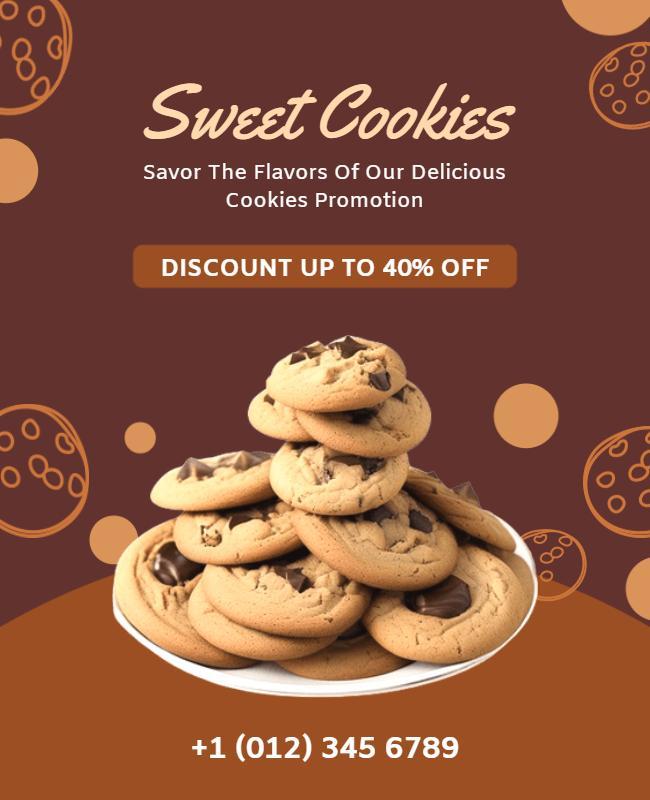 Sweet Cookies Promotion Discount Flyer Template