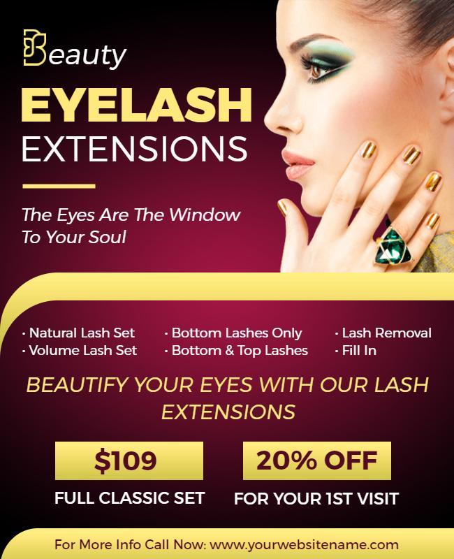 Sweet Corn and Wattle Eye Lash Beauty Flyer Template