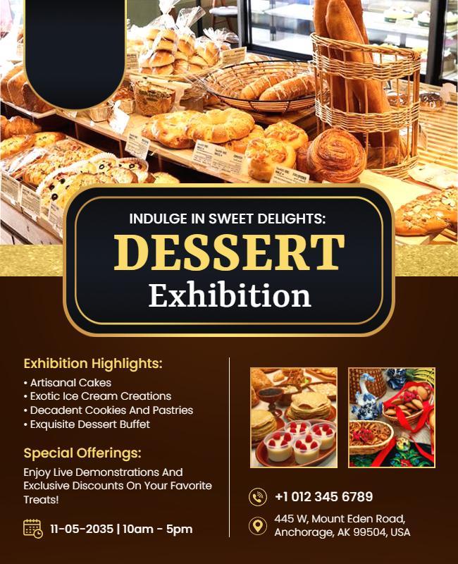 Sweet Dessert Exhibition Event Flyer Template