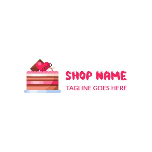 Sweet Pink Layered Cake Illustrating Delicious Treats Logo Template