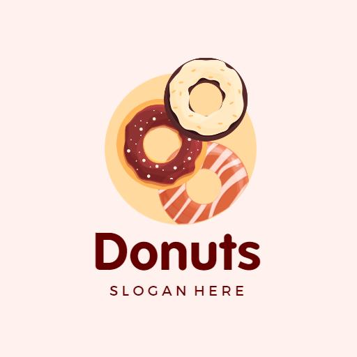 Sweet Selection of Colorful Donuts for Your Bakery Logo Template