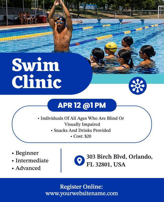 Swim Clinic Event Poster Template