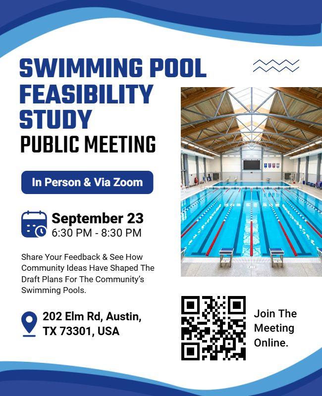Swimming Pool Feasibility Study Meeting Flyer Template