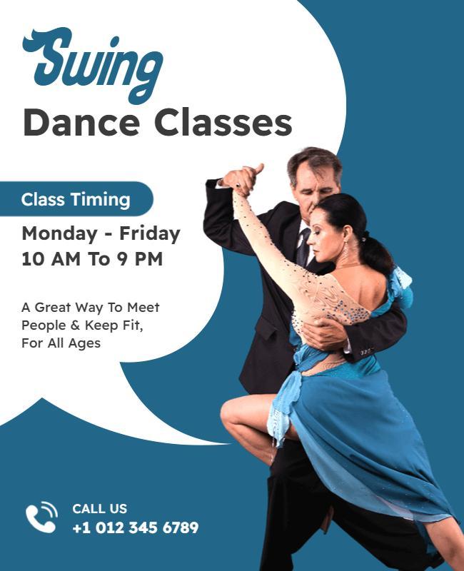 Swing Dance Class Promotional Flyer Template