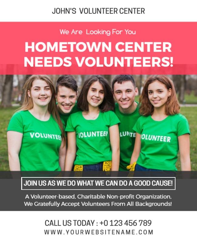 Sycamore and White Hometown Volunteer Flyer Template