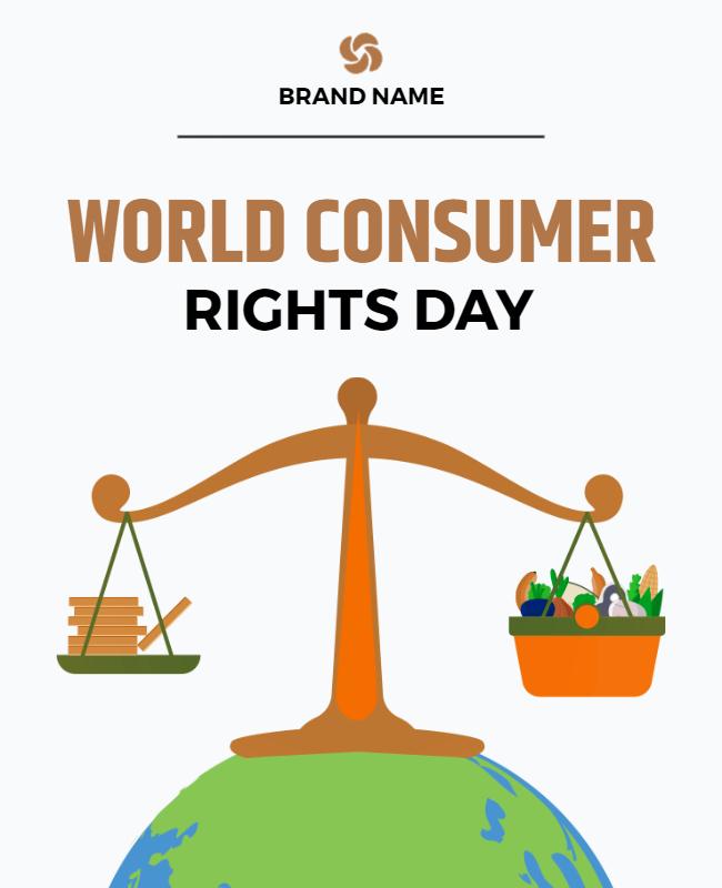 Symbolic Balance Advocacy for World Consumer Rights Day Poster Template