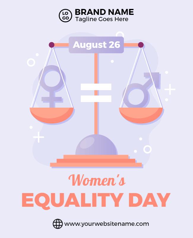 Symbolic Feminine Masculine Balance for Equality Day Poster Template
