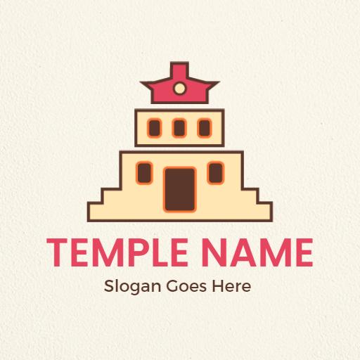 Symbolic Temple Design with Cultural Significance Logo Template