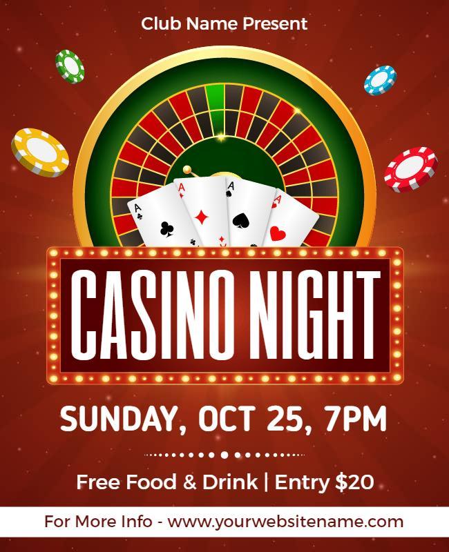 Tabasco and Mahogany Casino Flyer Template