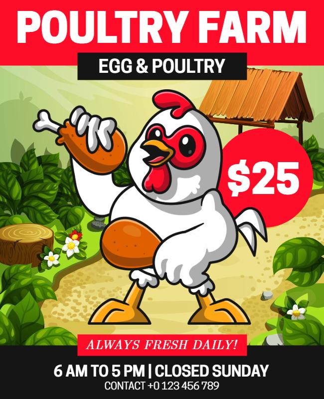 Tacha and Cod Gray Poultry Farm Flyer Template