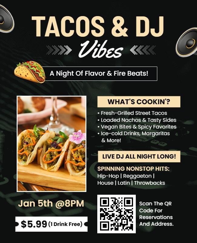 Taco and DJ Night Event Flyer Template