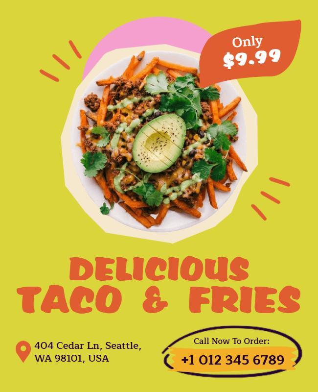 Taco and Fries Special Offer Poster Template