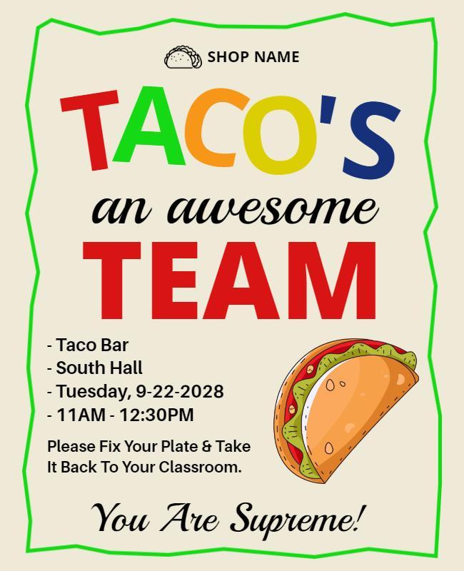 Taco Bar Lunch Event Flyer Template