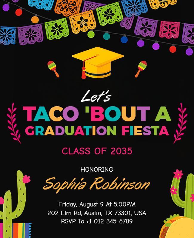 Taco Bout a Graduation Party Flyer Template