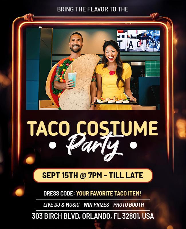 Taco Costume Party Event Flyer Template