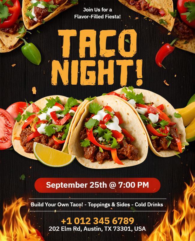 Taco Night Fiesta Event Flyer Template