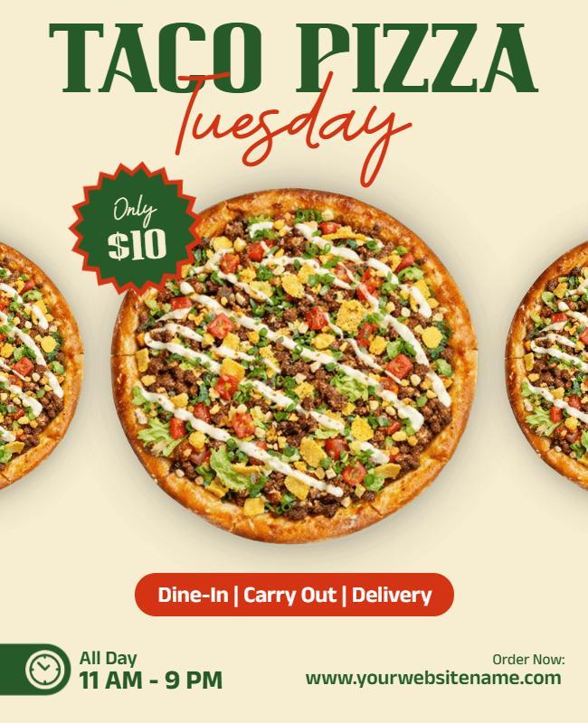 Taco Pizza Tuesday Special Offer Flyer Template