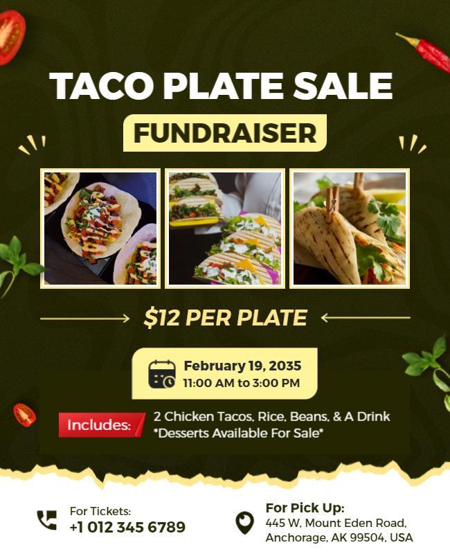 Taco Plate Fundraiser Event Flyer Template