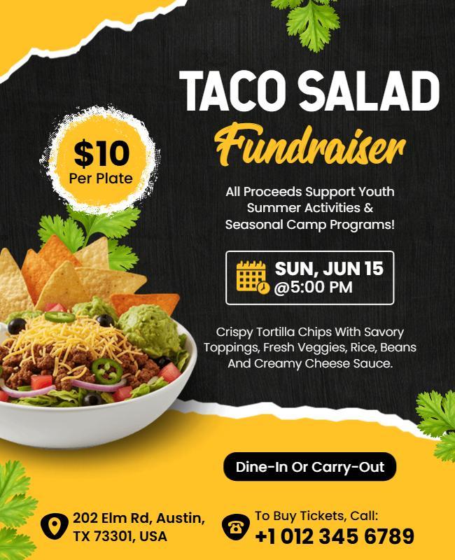 Taco Salad Fundraiser Event Poster Template