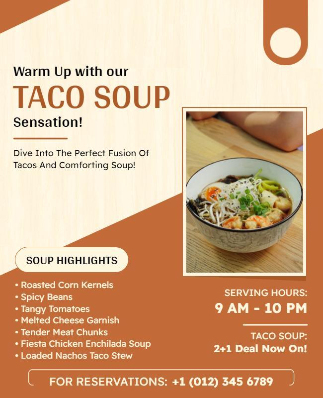 Taco Soup Fusion Dining Flyer Template