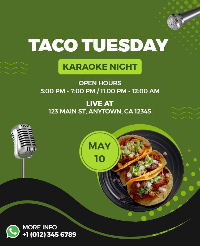 Taco Tuesday Karaoke Event Flyer Template