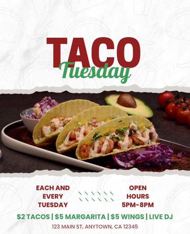 Festive Taco Wednesday Food Special Flyer Template