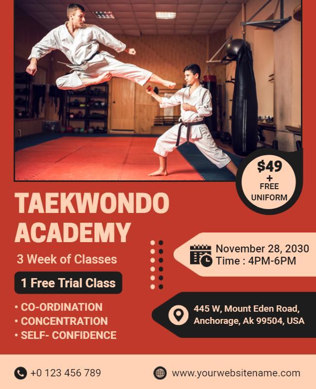 Taekwondo Academy Promotional Flyer Template