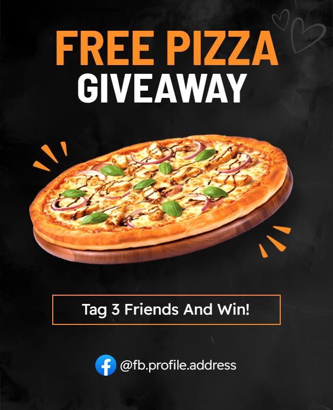 Tag and Win Free Pizza Giveaway Flyer Template