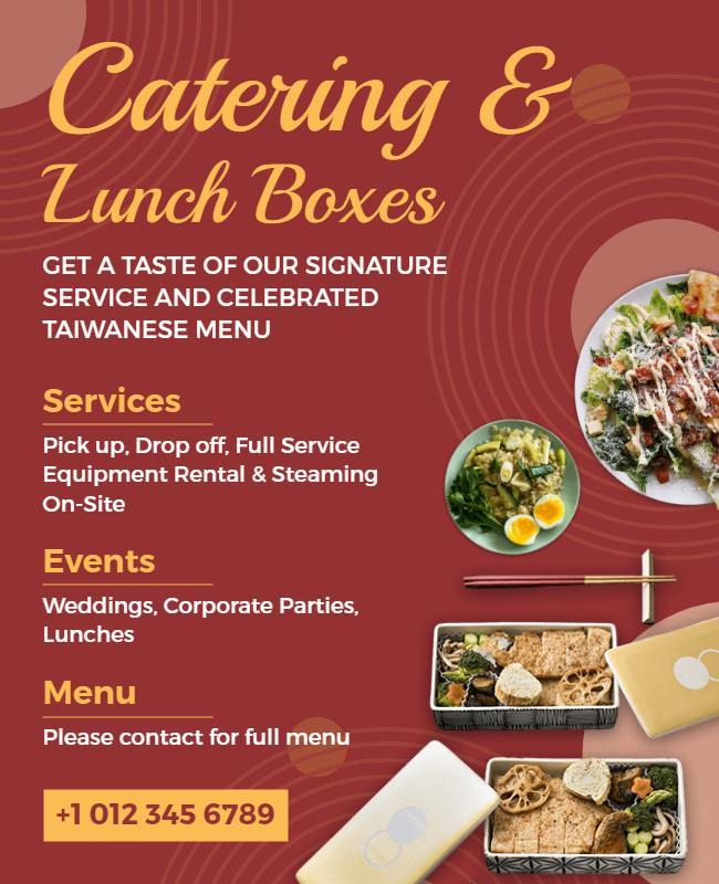 Taiwanese Catering and Lunch Boxes Flyer Template