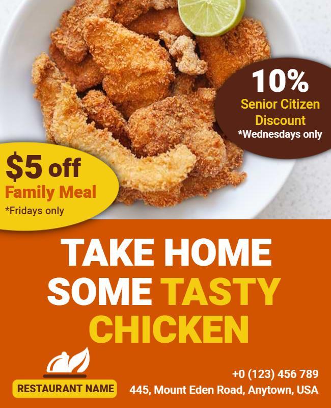 Take Home Delicious Fried Chicken Flyer Template