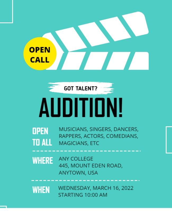 Talent Show Open Auditions Flyer Template