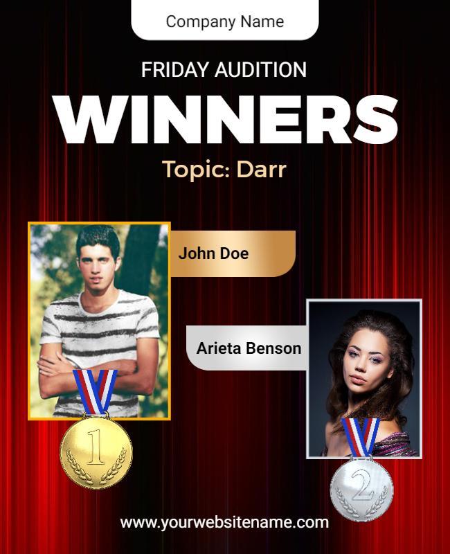 Talent Show Winners Announcement Flyer Template