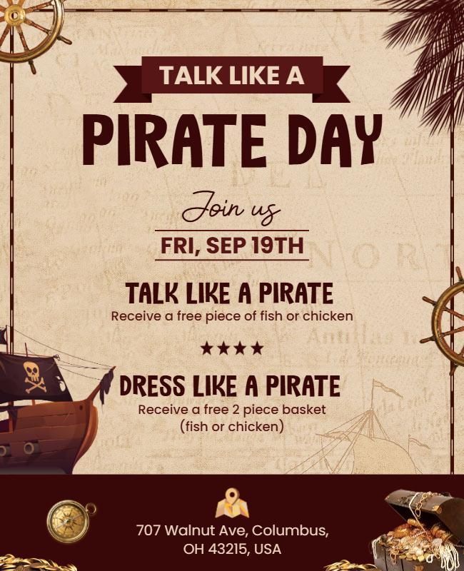 Talk Like a Pirate Day Celebration Flyer Template