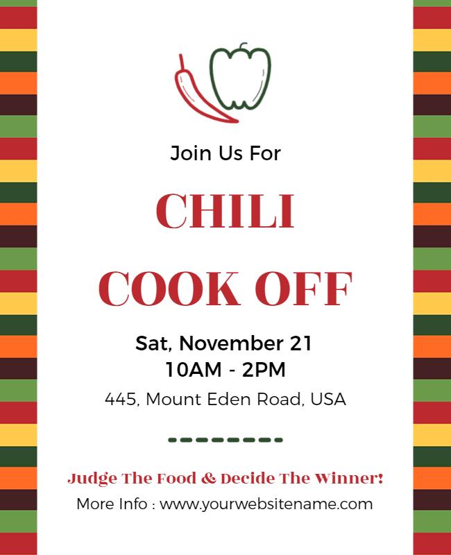 Tall Poppy and Roman Chili Cook Off Flyer Template