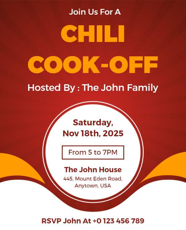 Tamarillo and White Chili Cook Off Flyer Chili Cook Off Flyer Design Idea Template