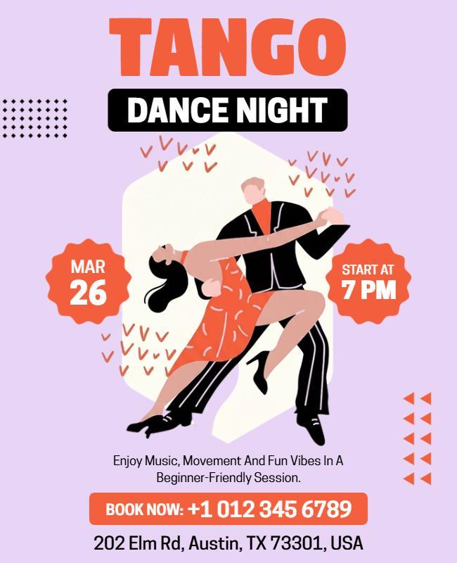Tango Dance Night Event Flyer Template
