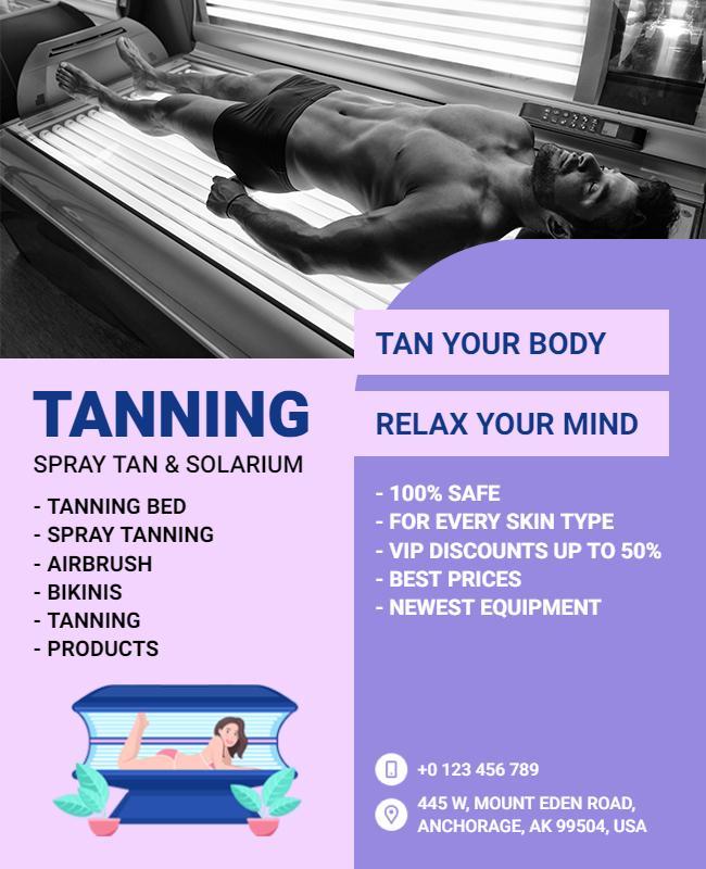 Tanning and Solarium Service Promotion Flyer Template