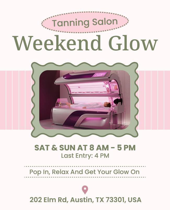 Tanning Salon Weekend Glow Flyer Template