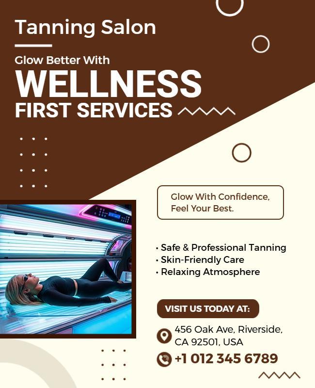 Tanning Salon Wellness First Services Flyer Template