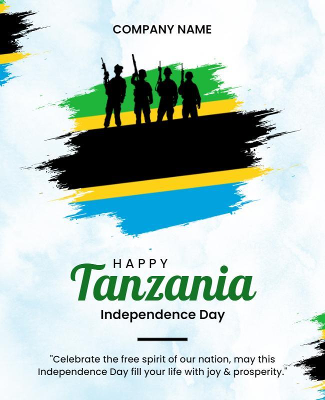 Bold Country Flag Inspired Tanzania Independence Day Flyer Template