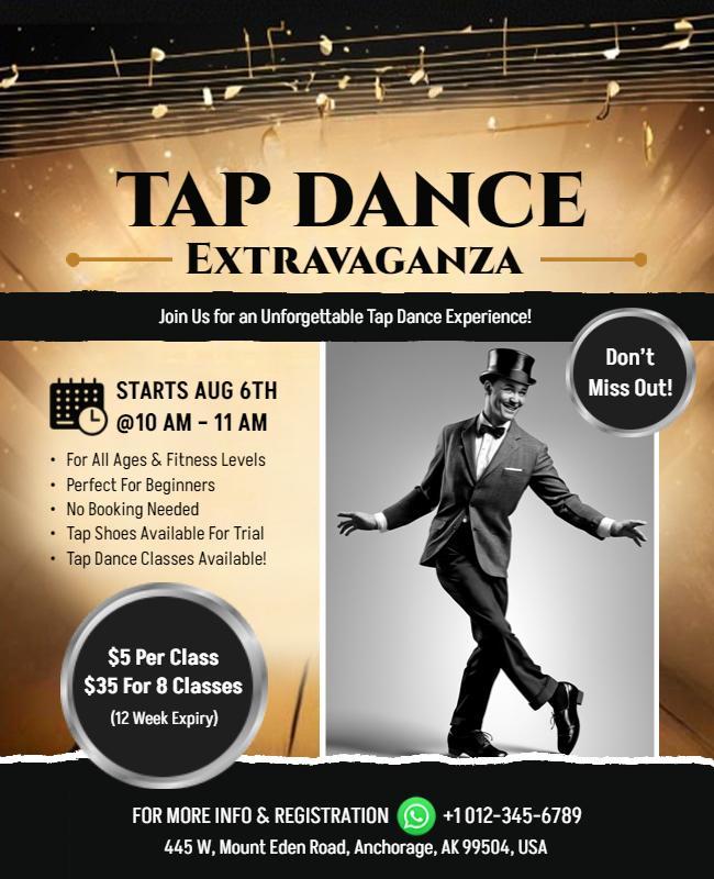 Tap Dance Extravaganza Workshop Flyer Template